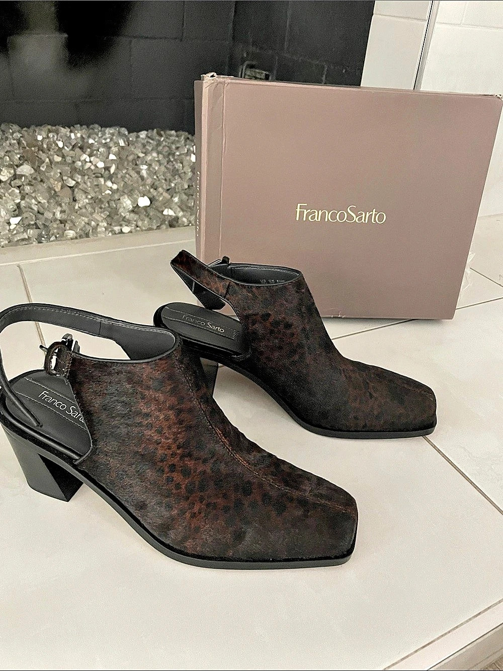 Franco Sarto L-Isadora2 Animal Print Heels in Brown US 9